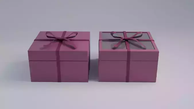 Gift Box Square shape with Ribbon