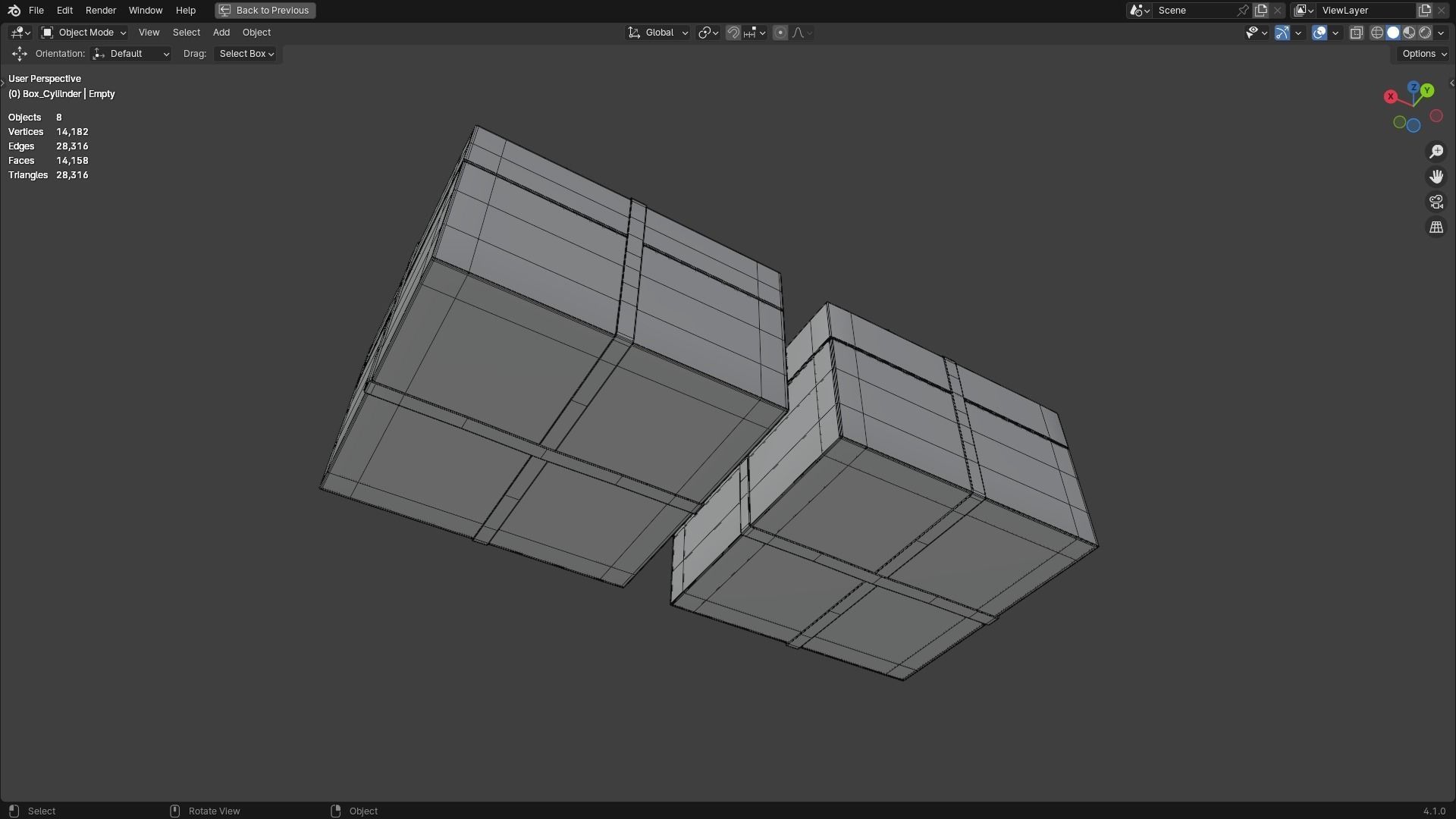 Gift Box Square shape with Ribbon Low-poly 3D model_7