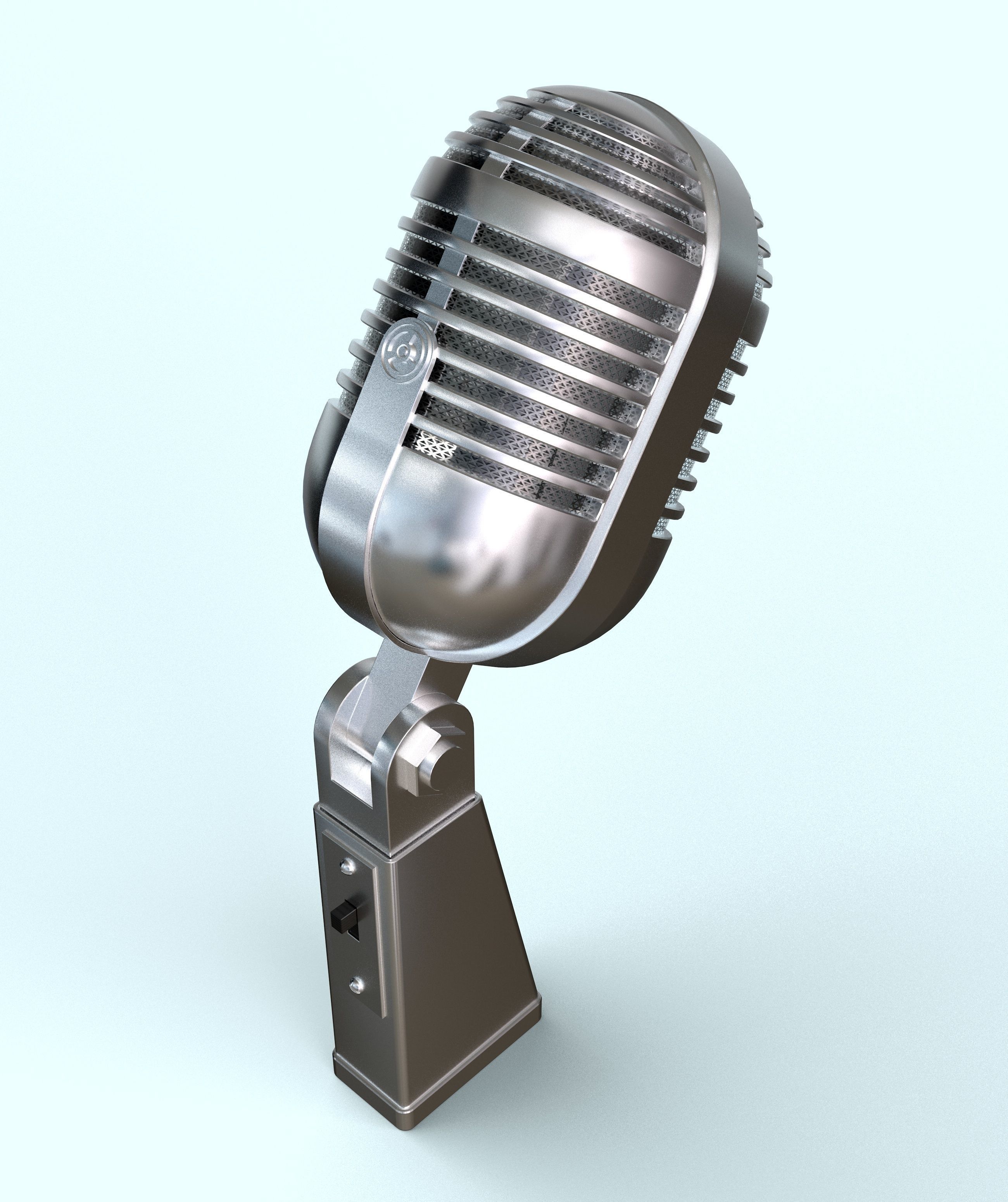 Vintage Microphone 3D model_1