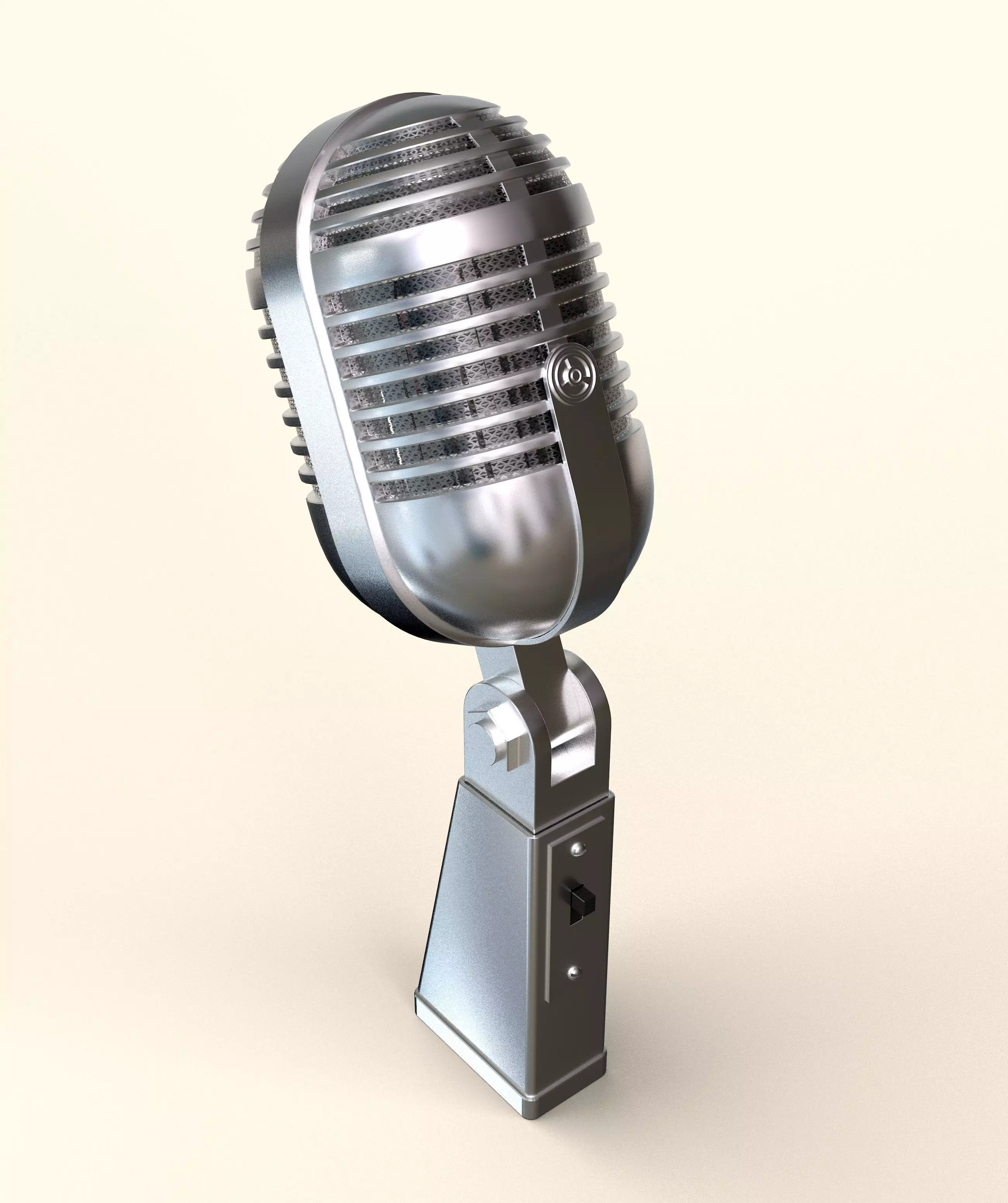 Vintage Microphone 3D model_0