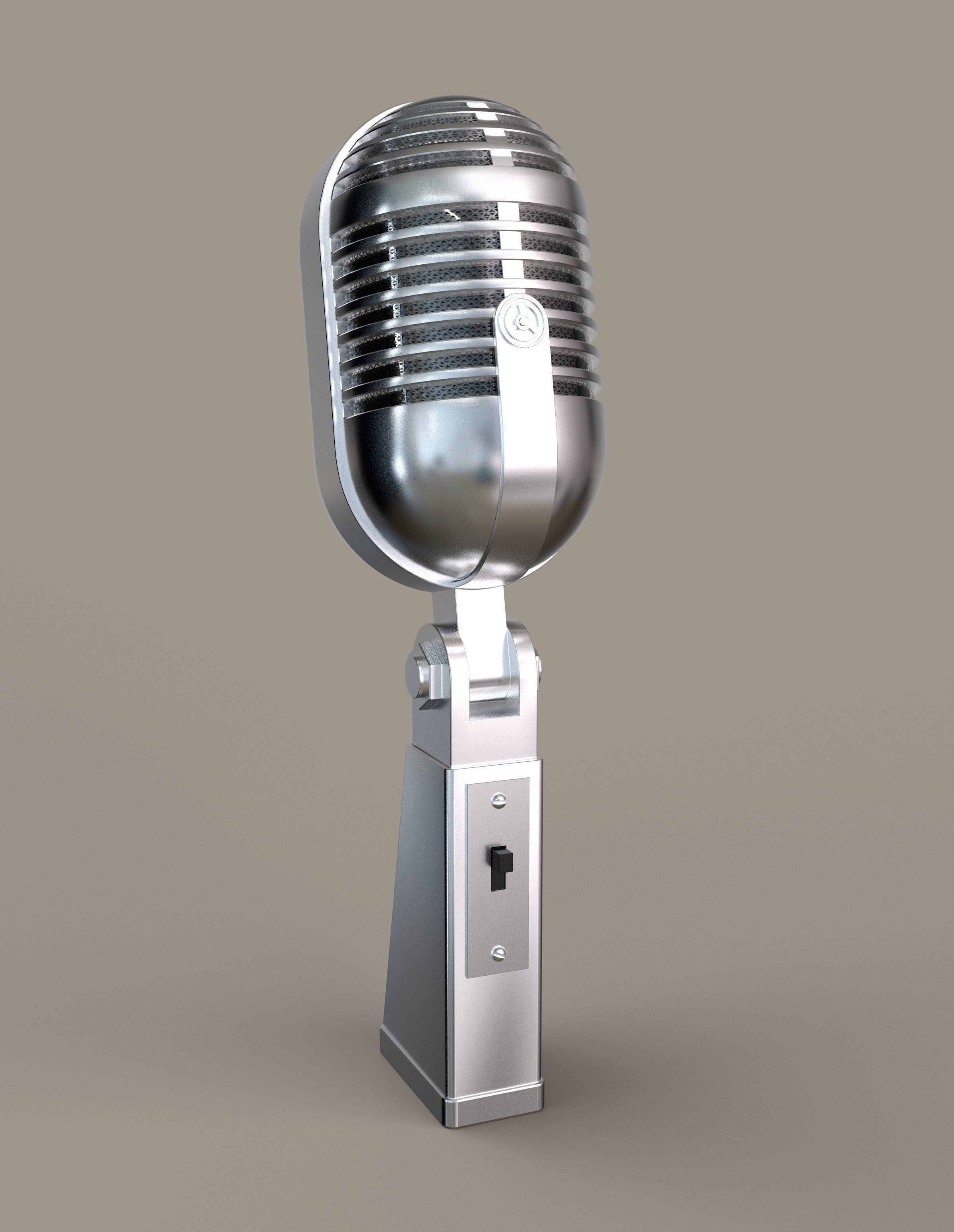 Vintage Microphone 3D model_4