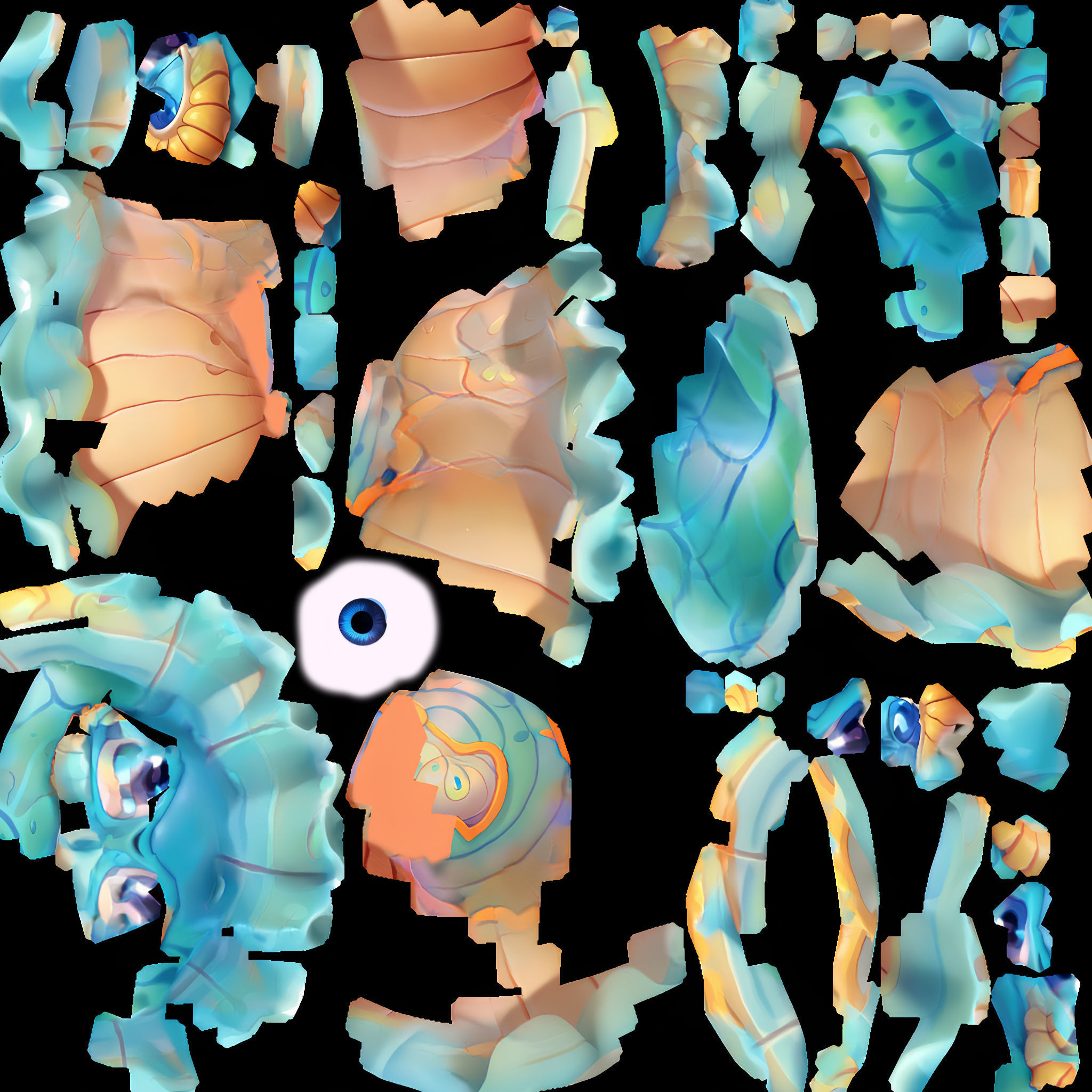 Cartoon SeaShell Low-poly 3D model_4