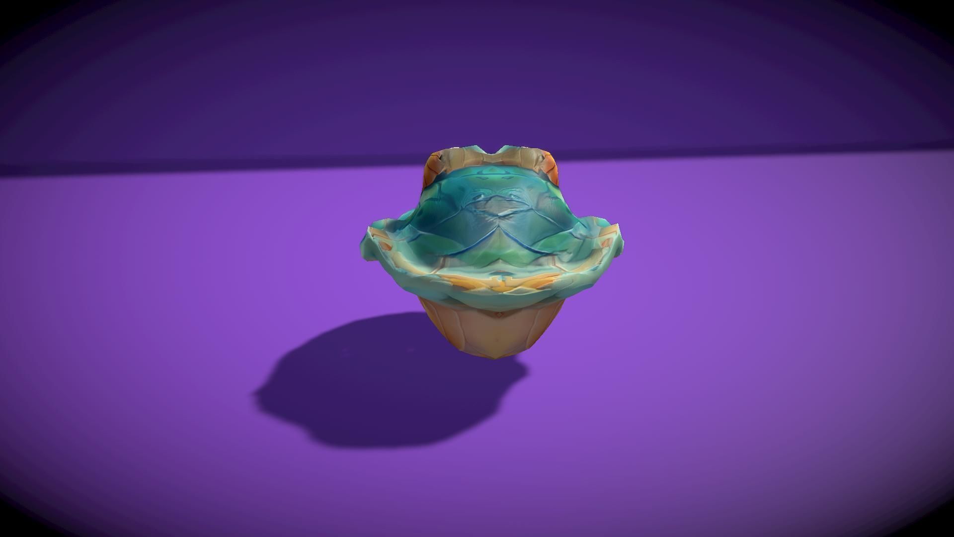Cartoon SeaShell Low-poly 3D model_1