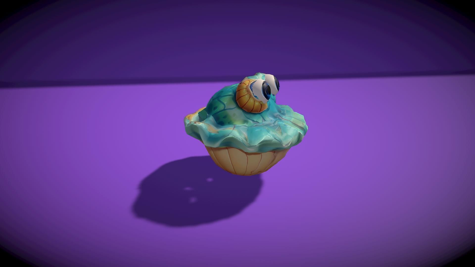 Cartoon SeaShell Low-poly 3D model_3