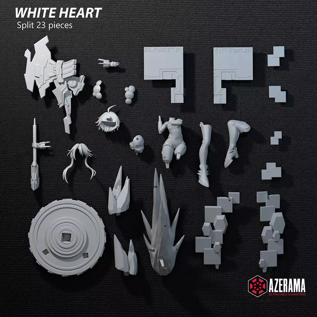 White Heart STL Ready for 3D Printing 3D print model_11
