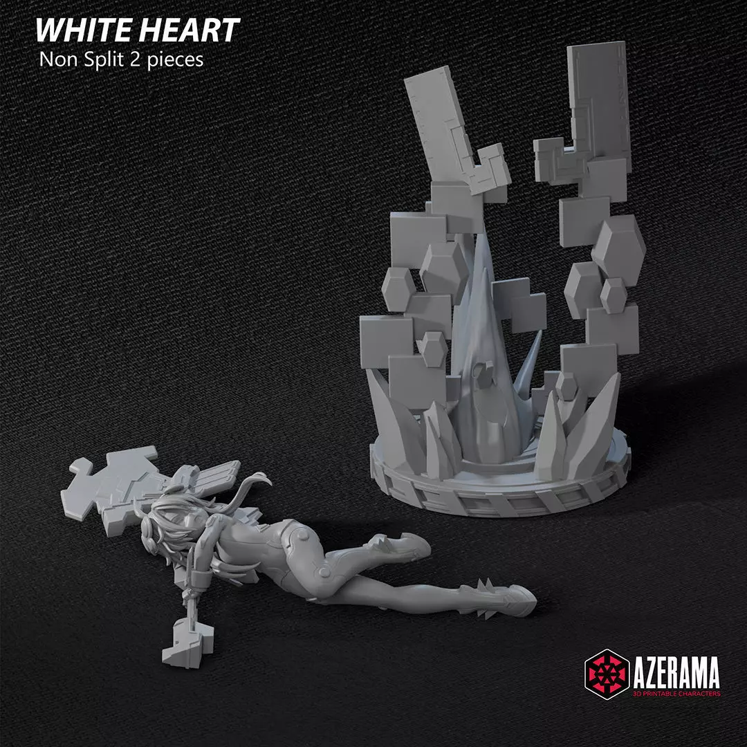 White Heart STL Ready for 3D Printing 3D print model_8