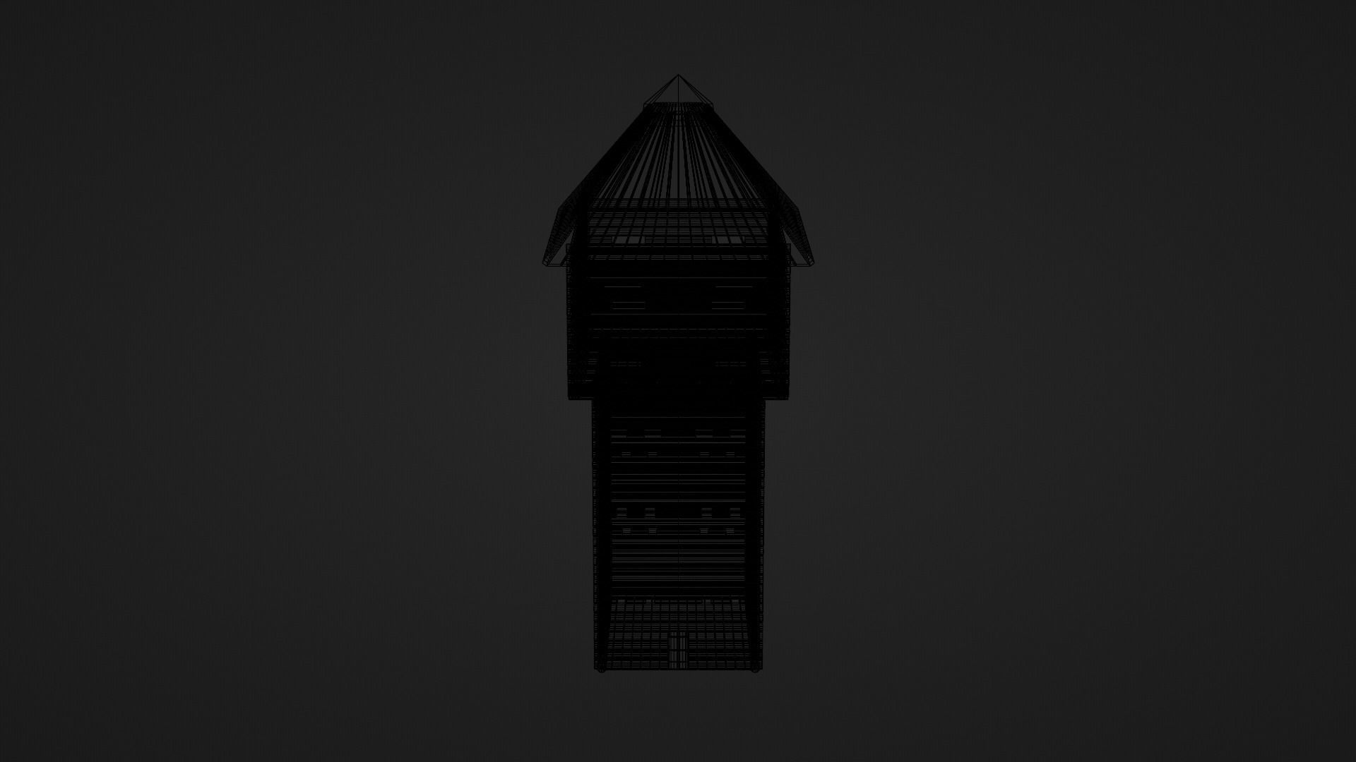 Medieval Tower Low-poly 3D model_8