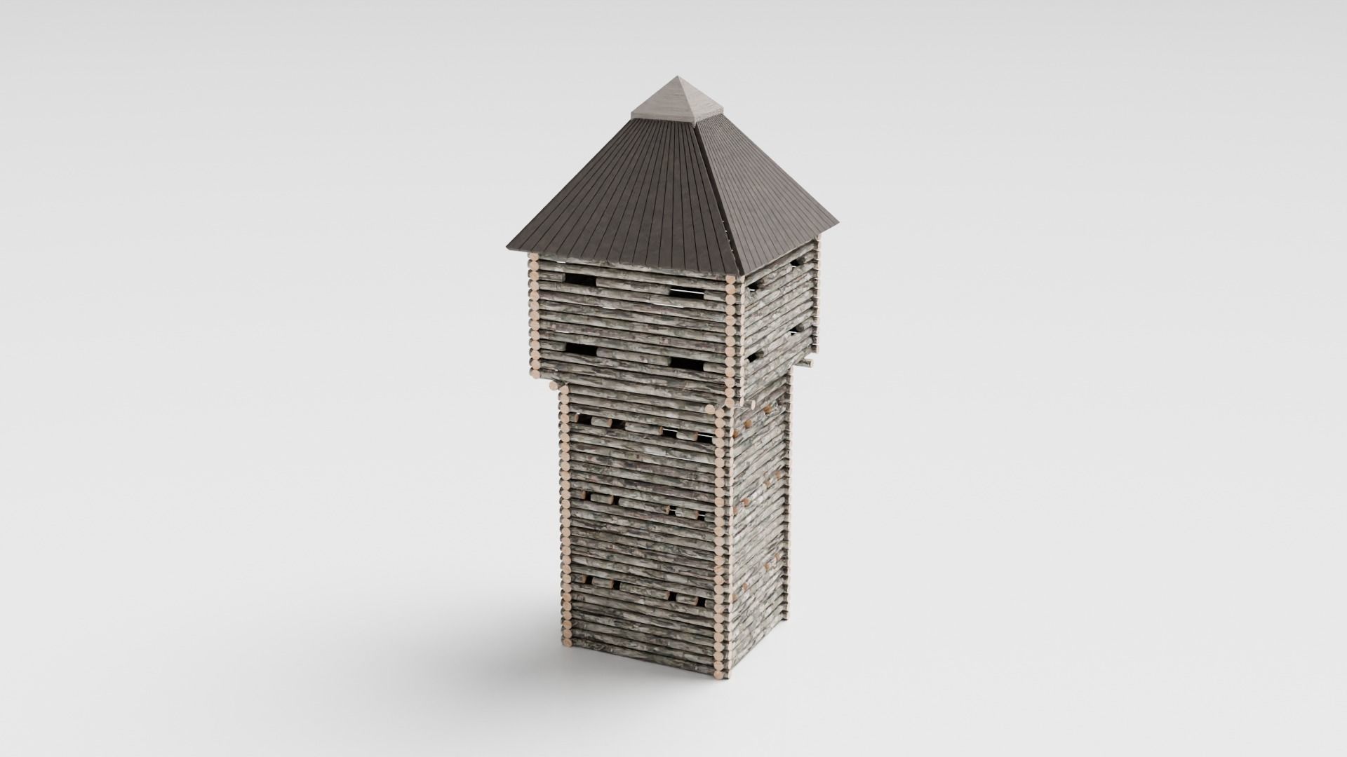 Medieval Tower Low-poly 3D model_3