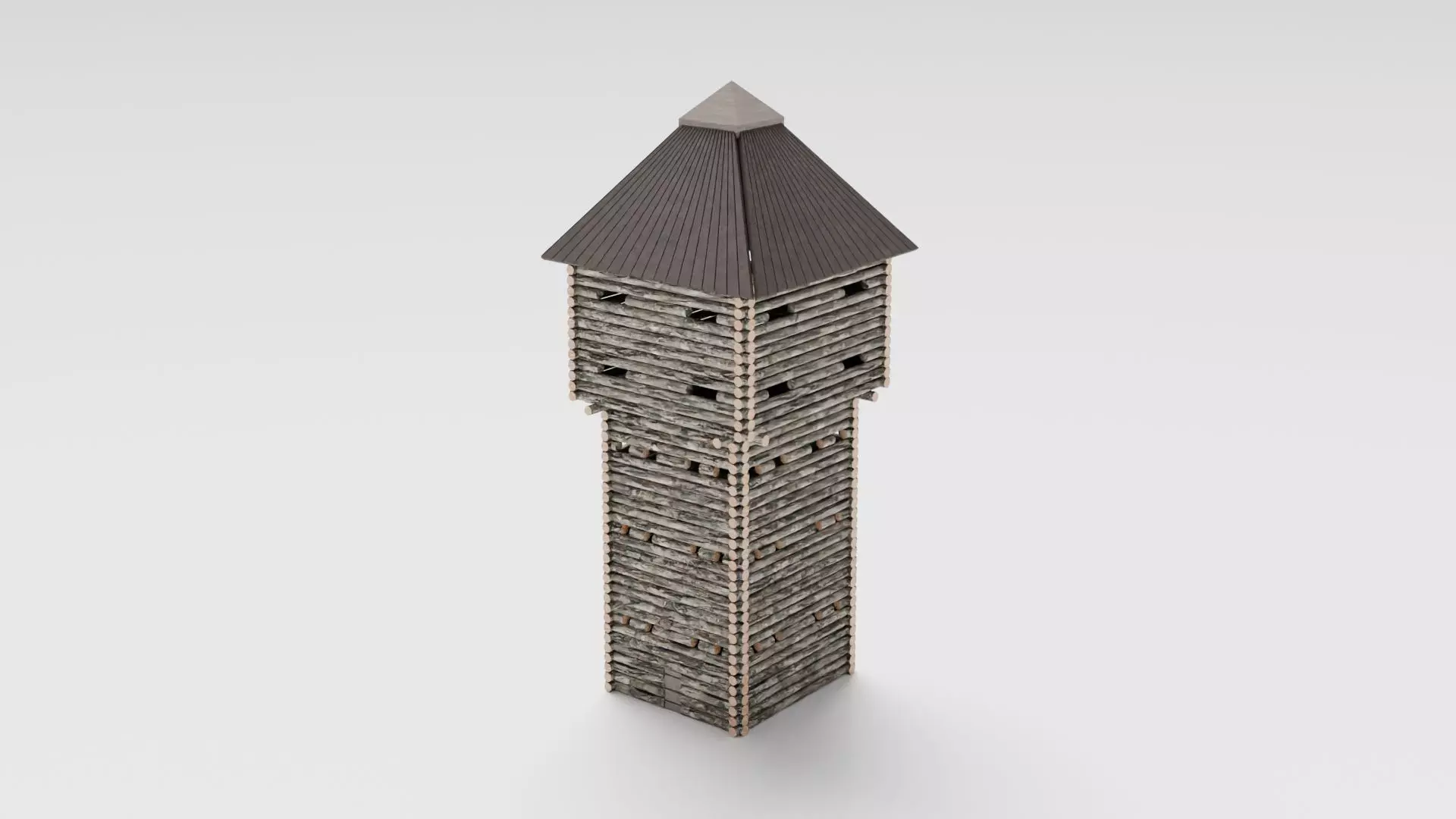 Medieval Tower Low-poly 3D model_0