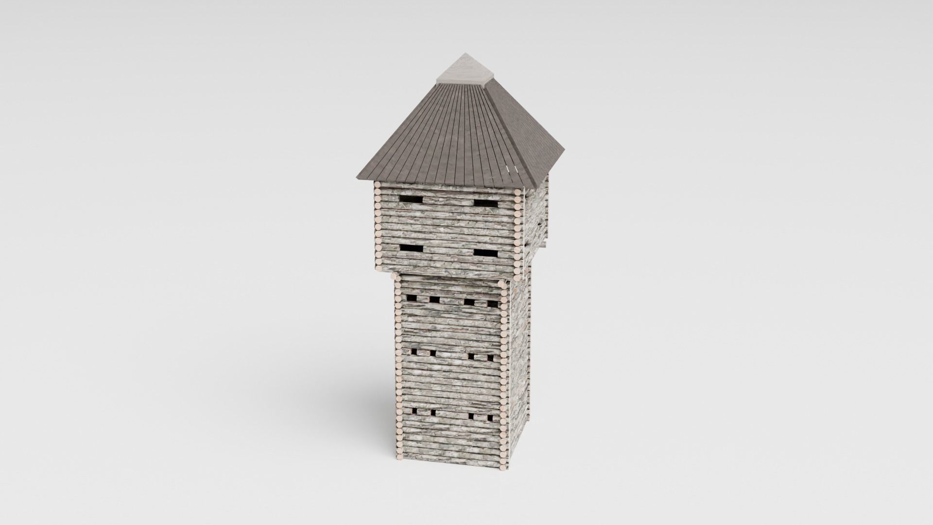 Medieval Tower Low-poly 3D model_5