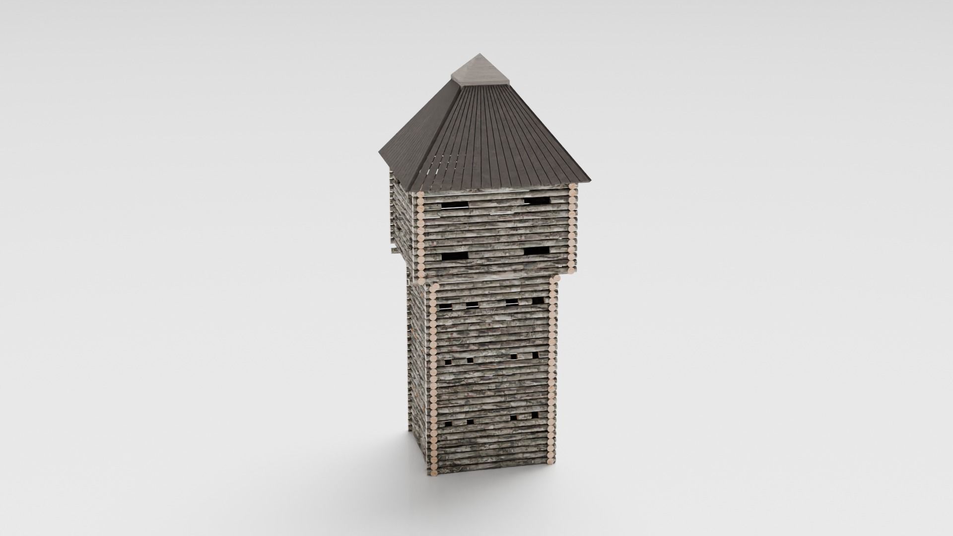Medieval Tower Low-poly 3D model_2