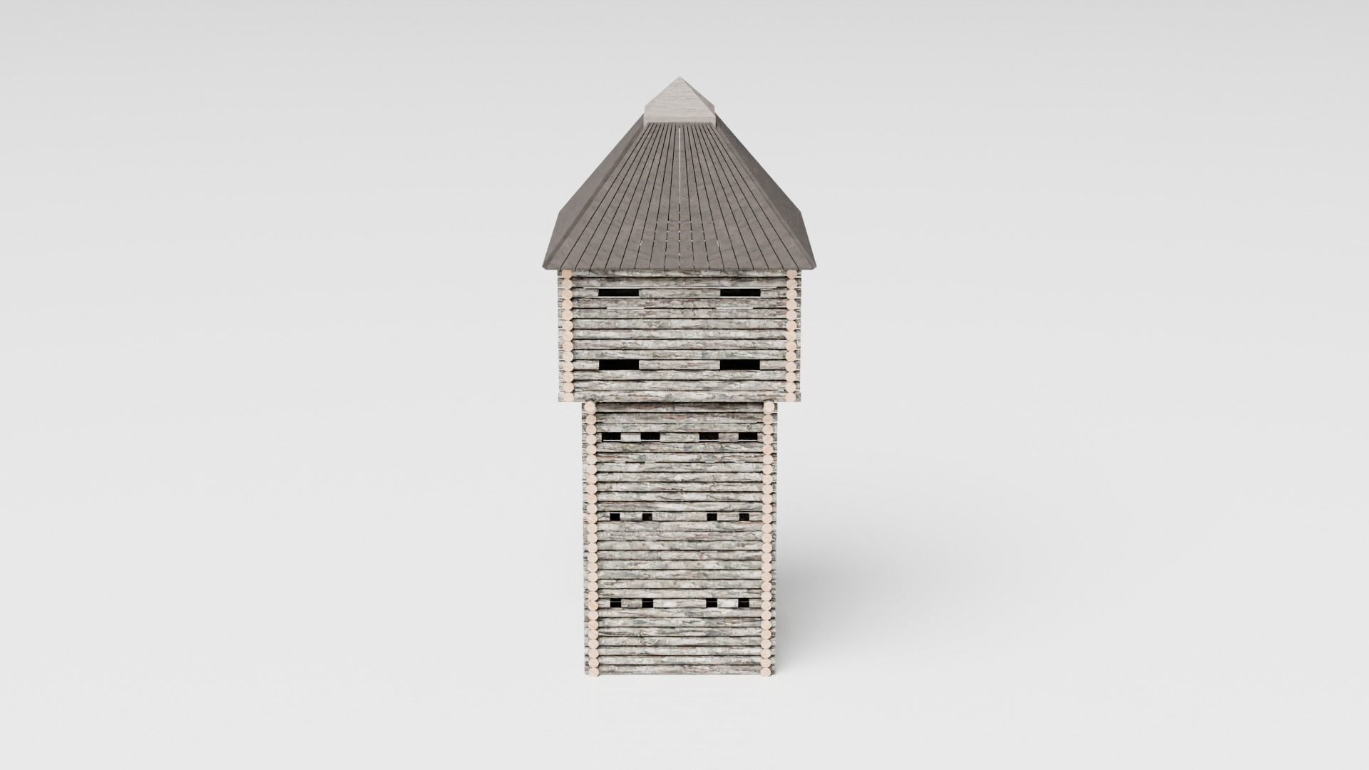 Medieval Tower Low-poly 3D model_7