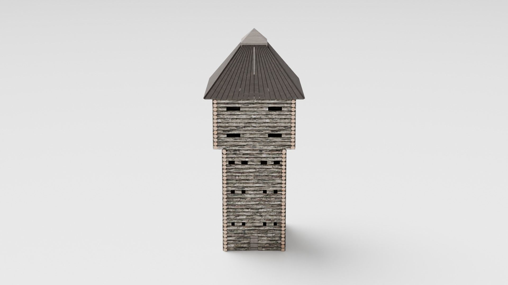 Medieval Tower Low-poly 3D model_1