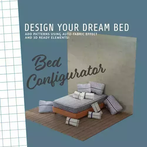 Easy Bed Configurator with separated parts Low-poly 3D model