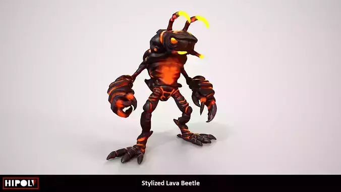 Stylized Lava Beetle Animated