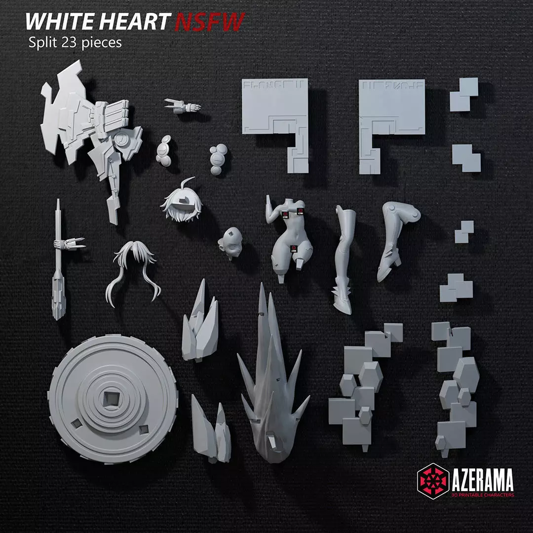 White Heart NSFW STL Ready for 3D Printing 3D print model_5