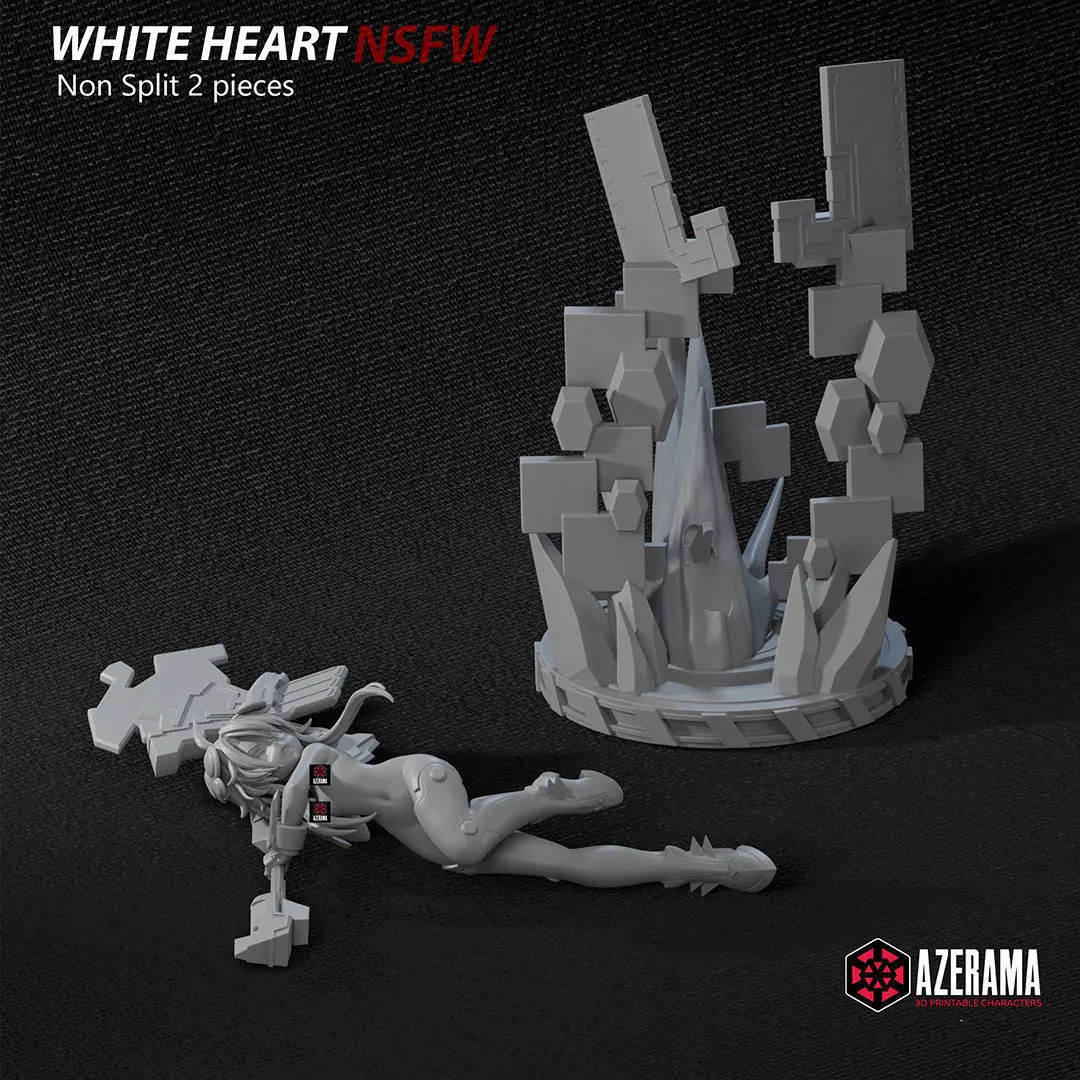 White Heart NSFW STL Ready for 3D Printing 3D print model_1