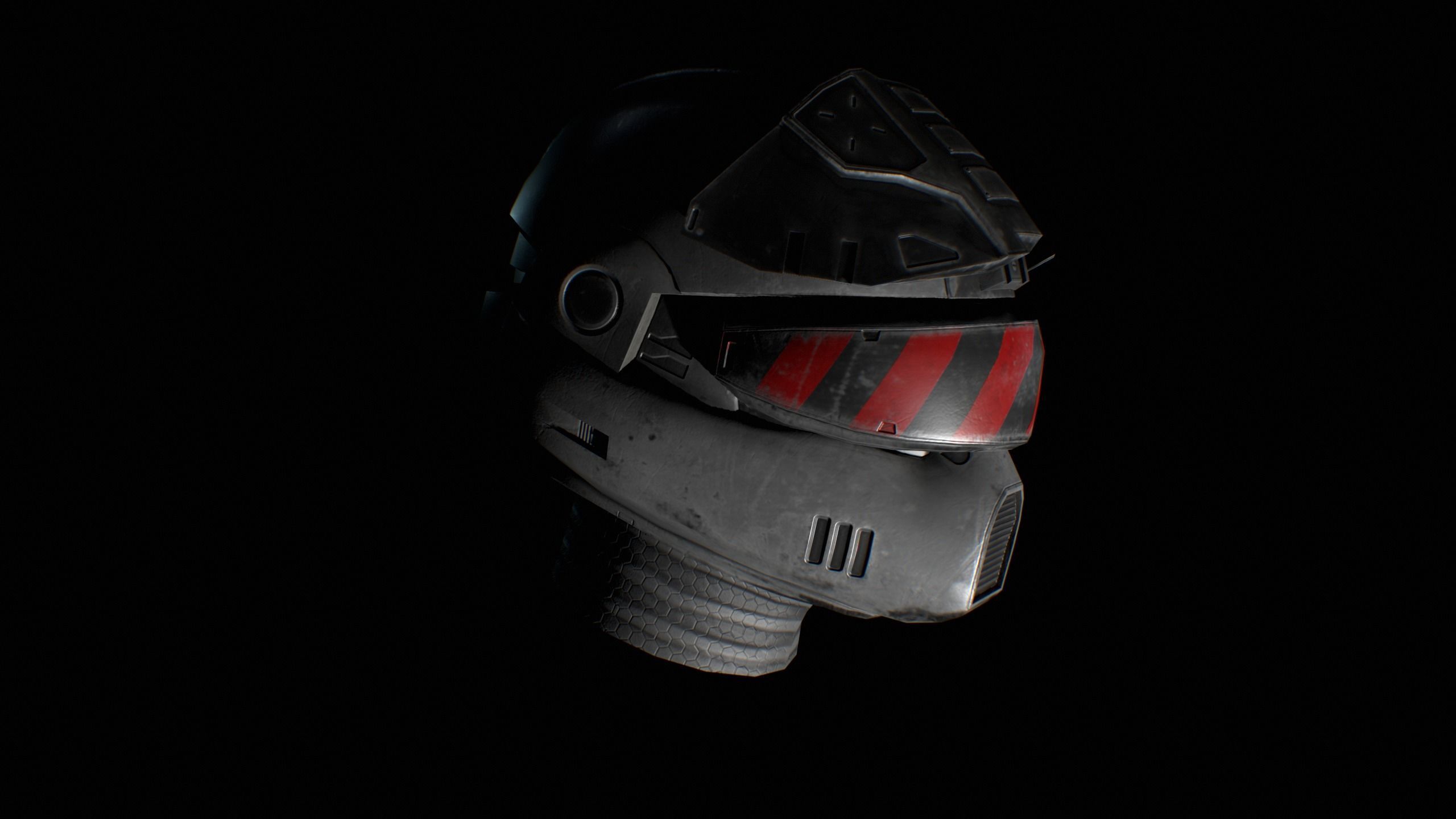 SciFi Helmet Low-poly 3D model_10