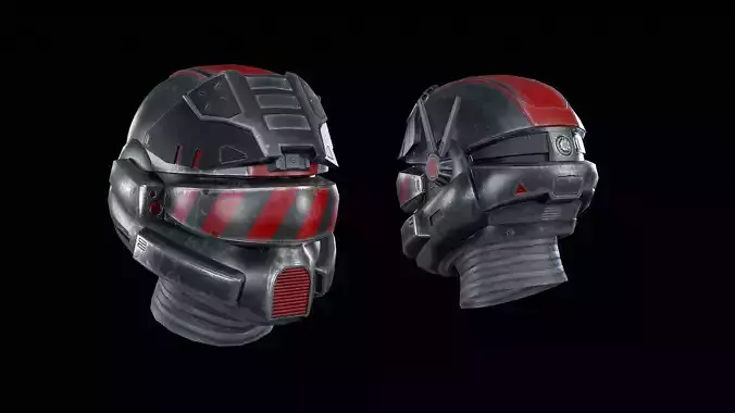 SciFi Helmet Low-poly 3D model