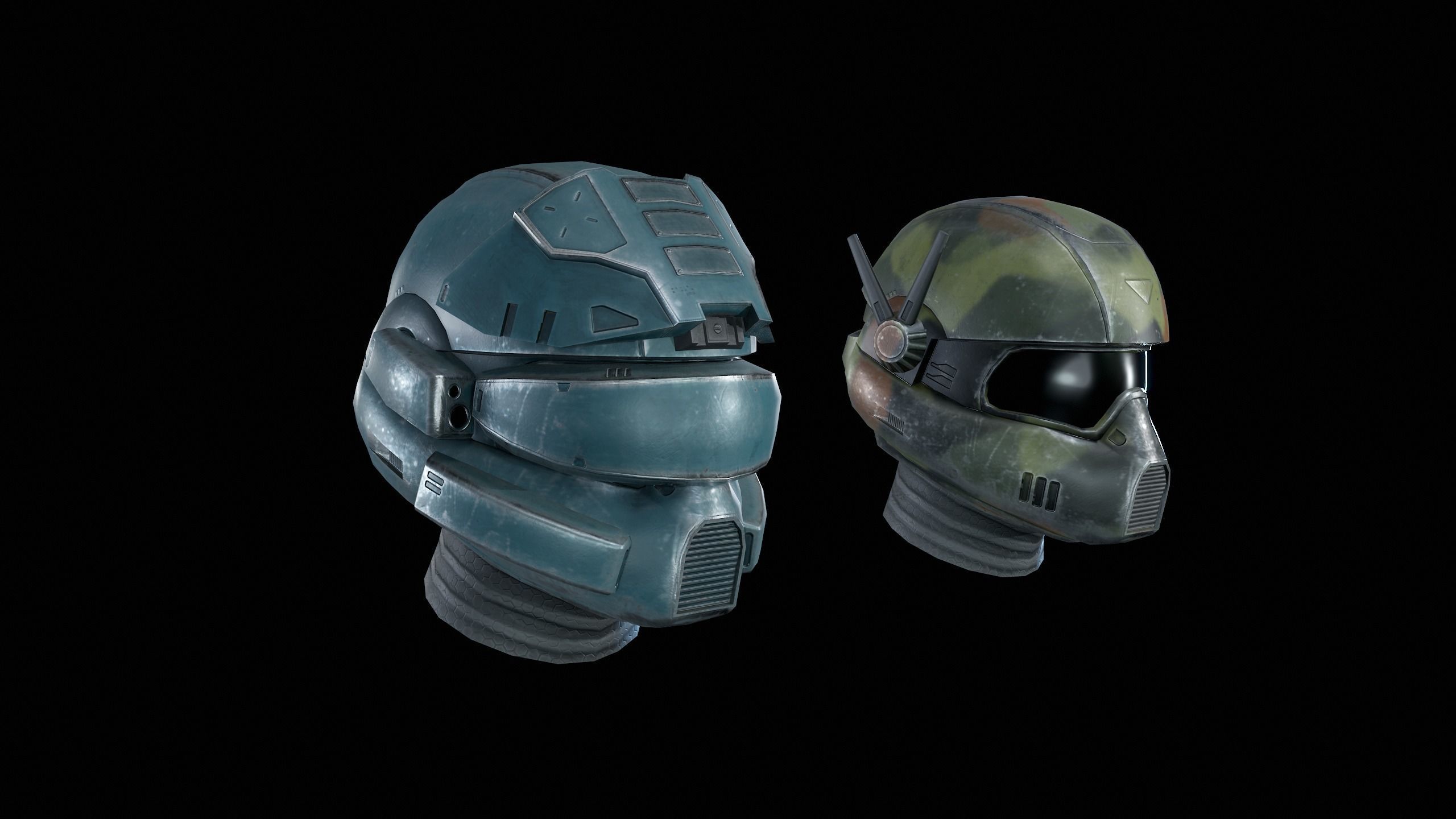 SciFi Helmet Low-poly 3D model_15