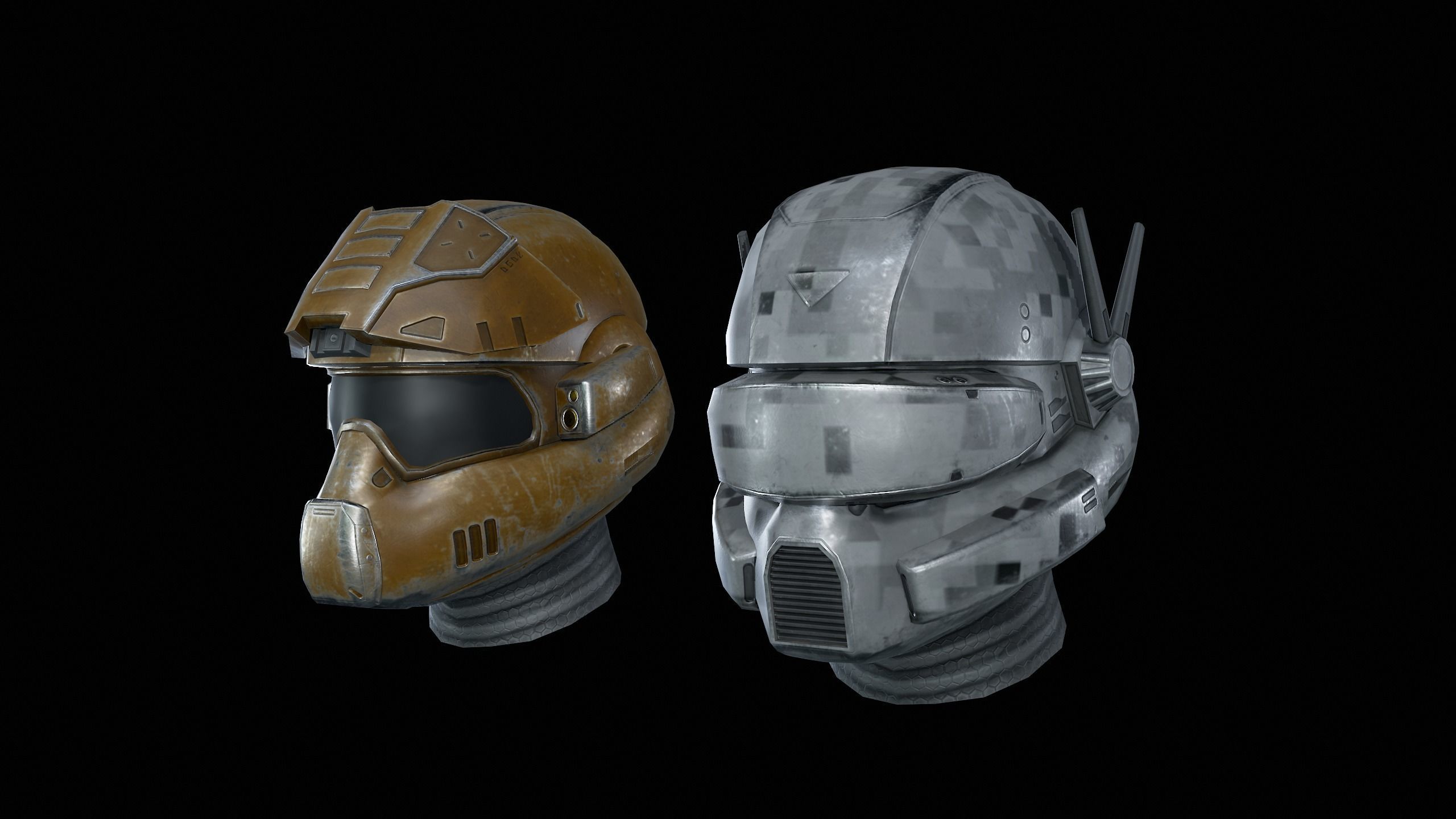 SciFi Helmet Low-poly 3D model_16