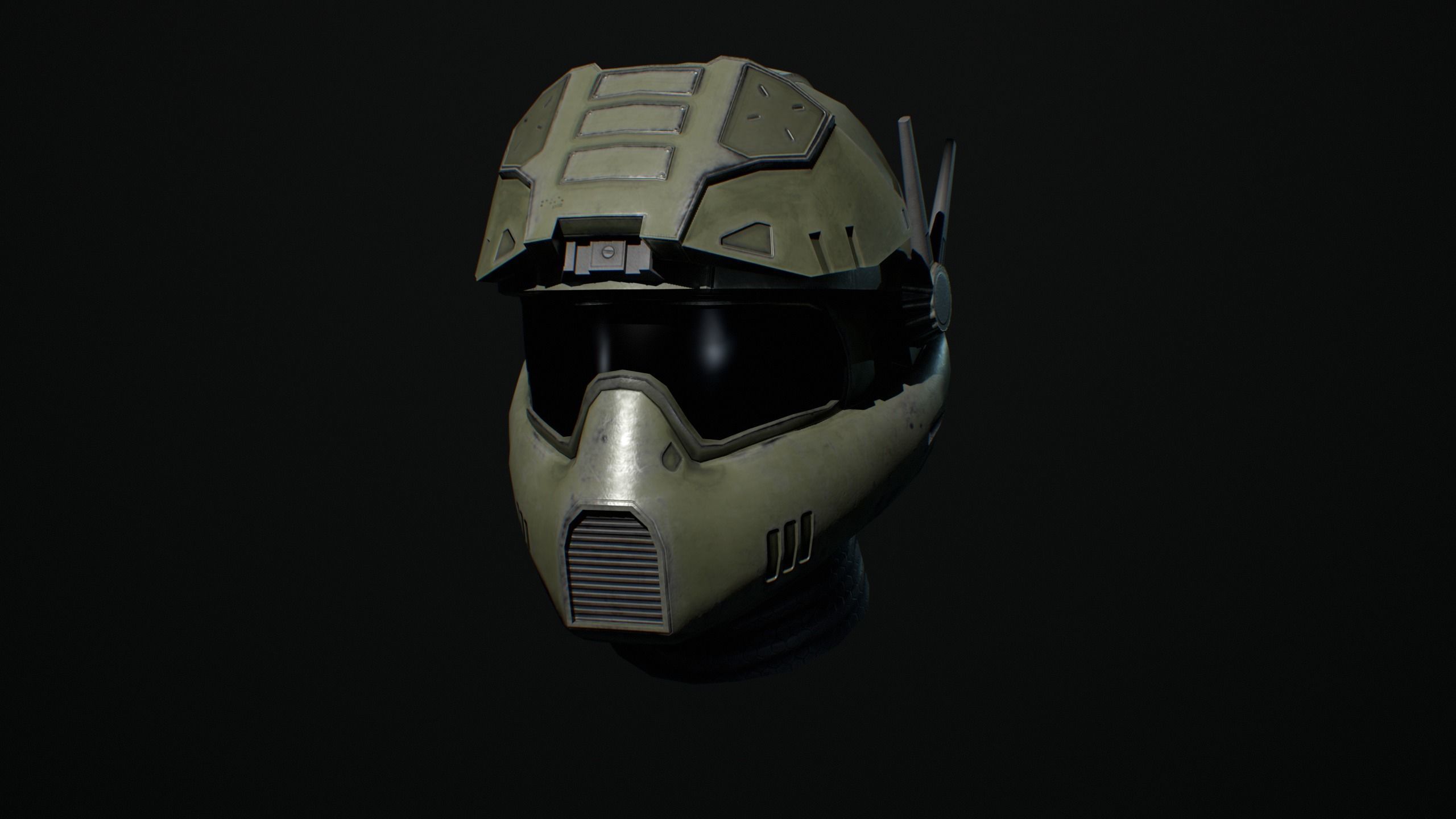 SciFi Helmet Low-poly 3D model_8