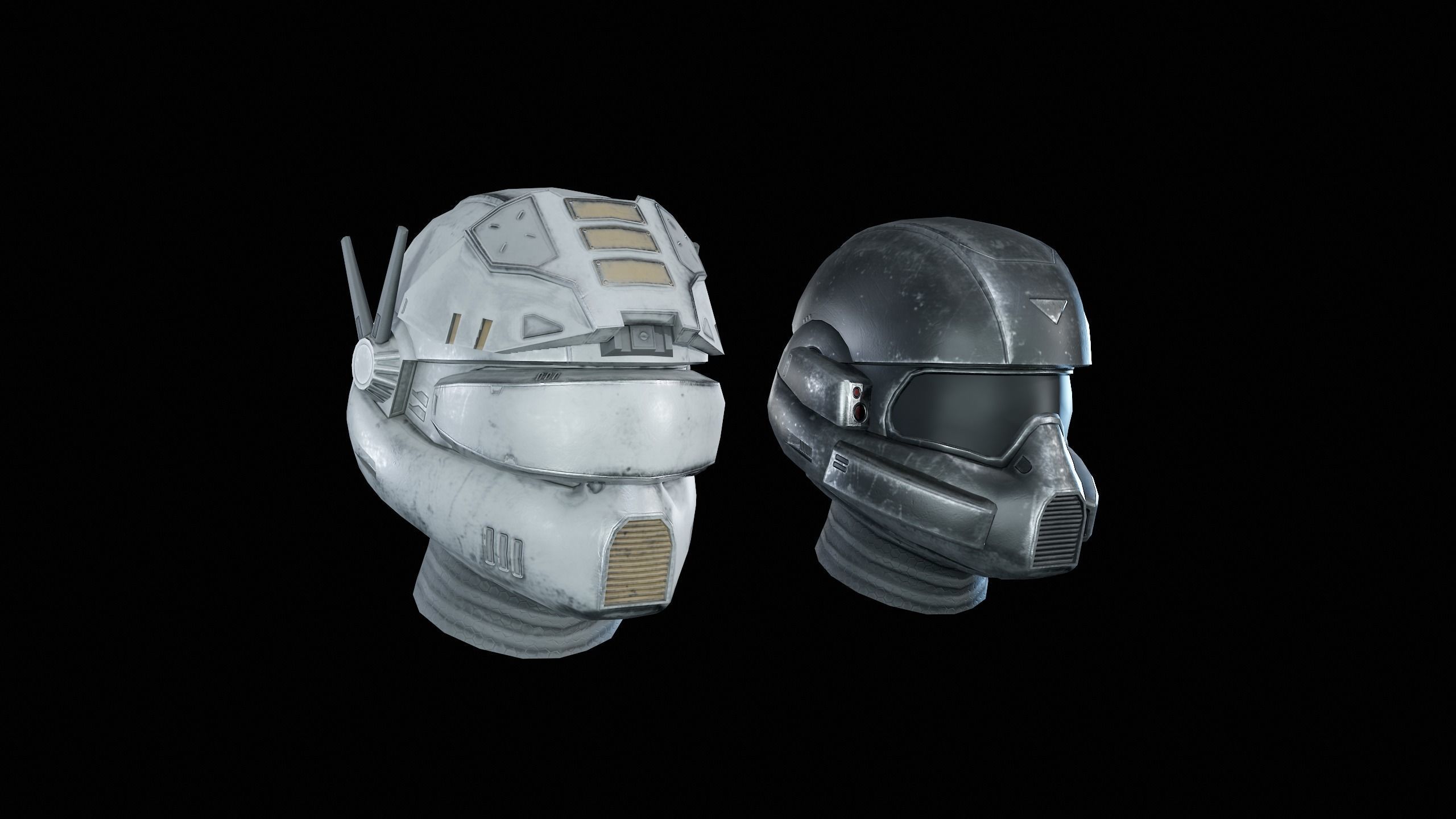 SciFi Helmet Low-poly 3D model_12
