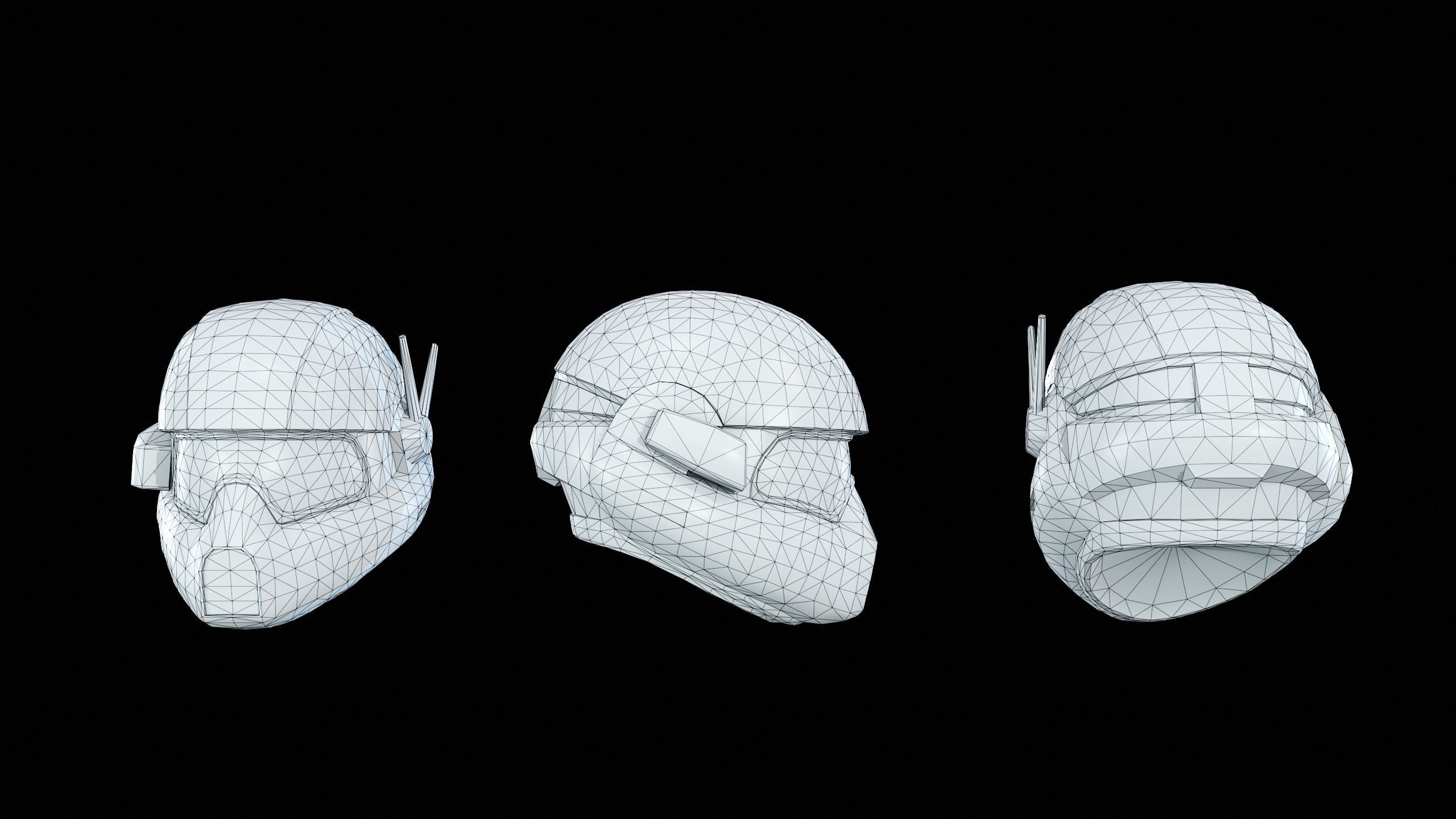 SciFi Helmet Low-poly 3D model_5