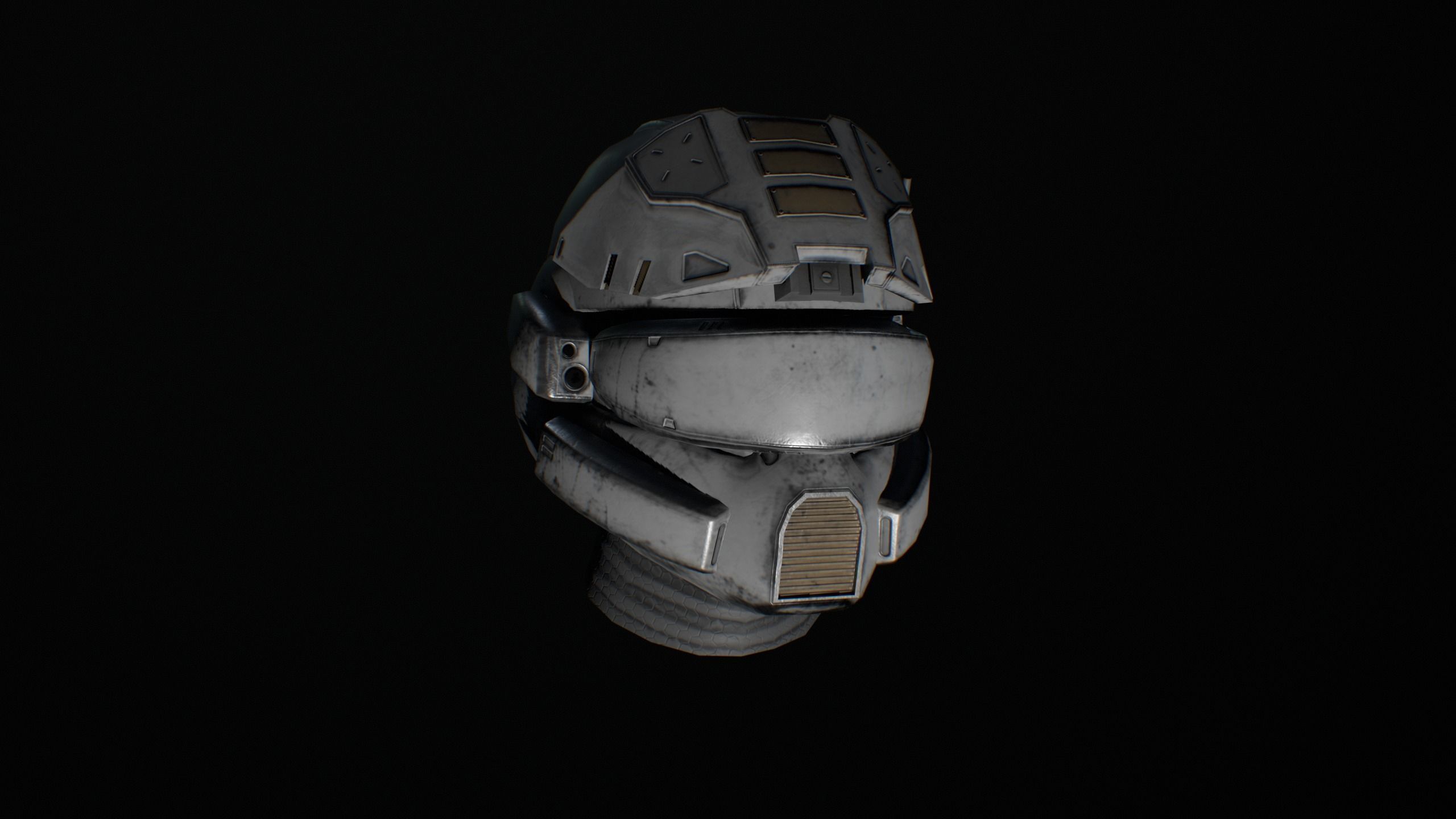 SciFi Helmet Low-poly 3D model_9