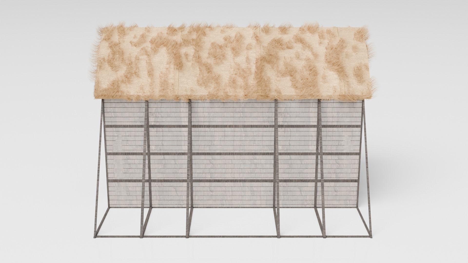 Medieval Barn Low-poly 3D model_7