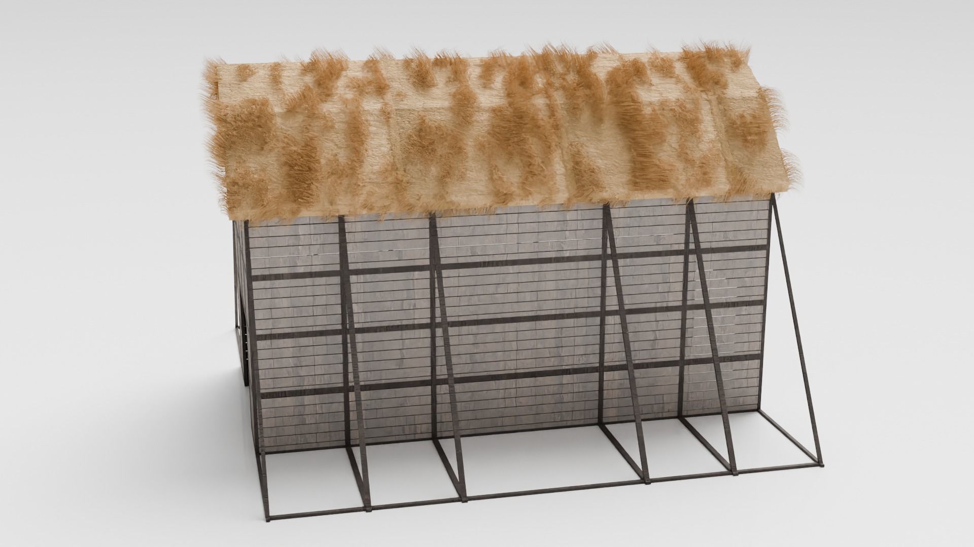 Medieval Barn Low-poly 3D model_2