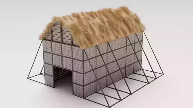 Medieval Barn Low-poly 3D model Medieval Barn Low-poly 3D model
