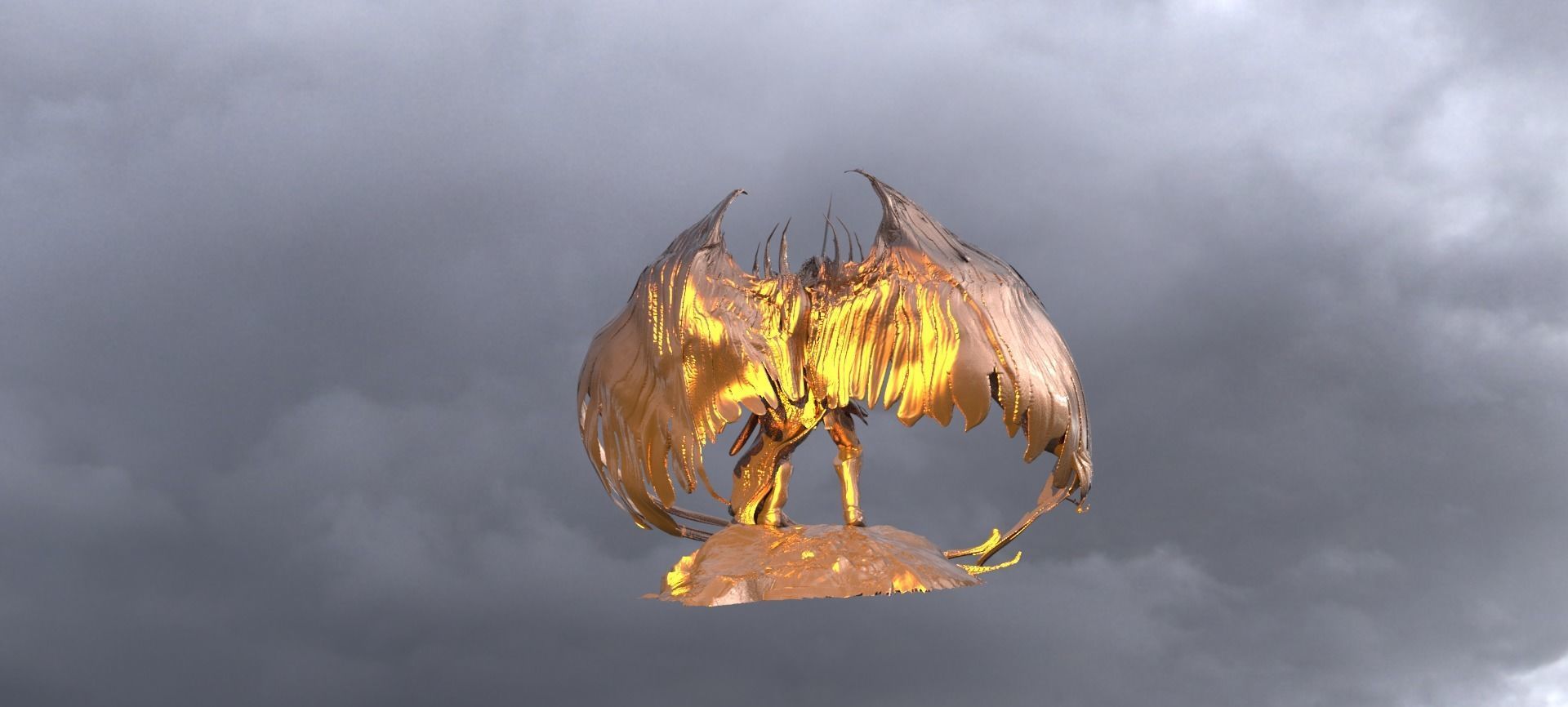 Arch Angel Michael Wings Wide 3D model_1