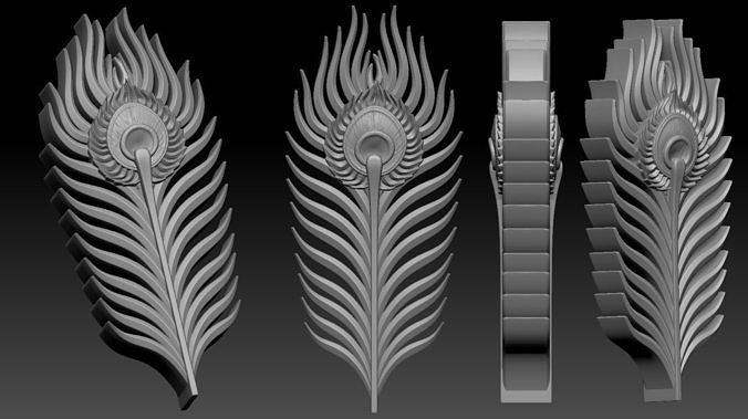 peacock feather for 3d print 3D print model