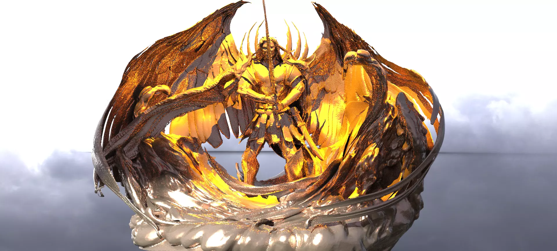 Arch Angel Michael with stand 2 3D model