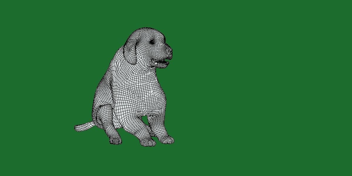 Retriever Puppy Dog 3D model_22