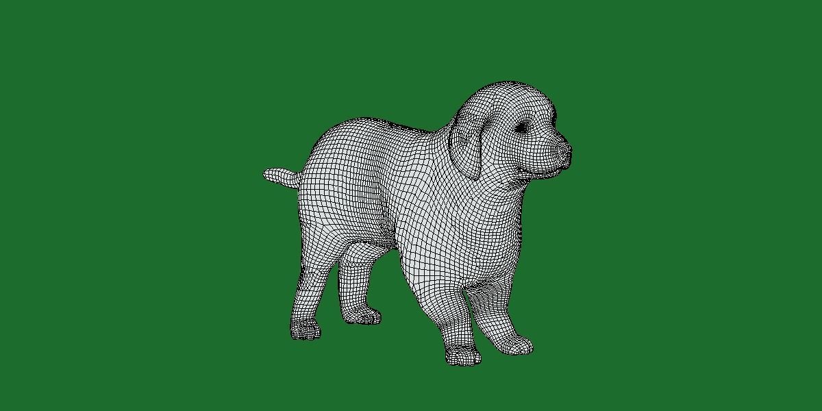 Retriever Puppy Dog 3D model_23