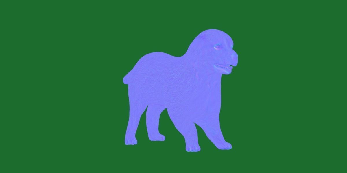 Retriever Puppy Dog 3D model_16