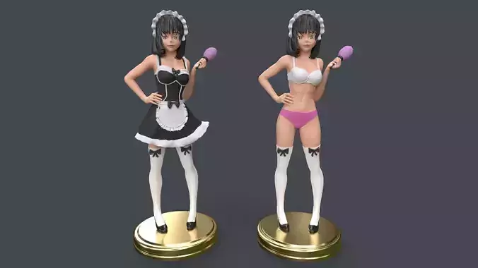 Anime Cute Maid Girl 3D Printing 3D print model