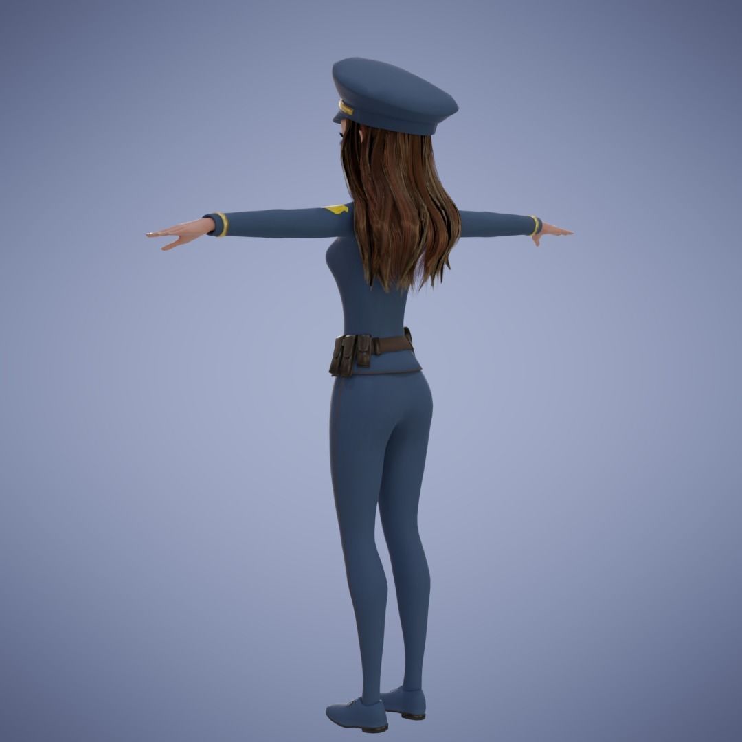 Human Police Collection 3D Cartoon Rigging 3D model_28