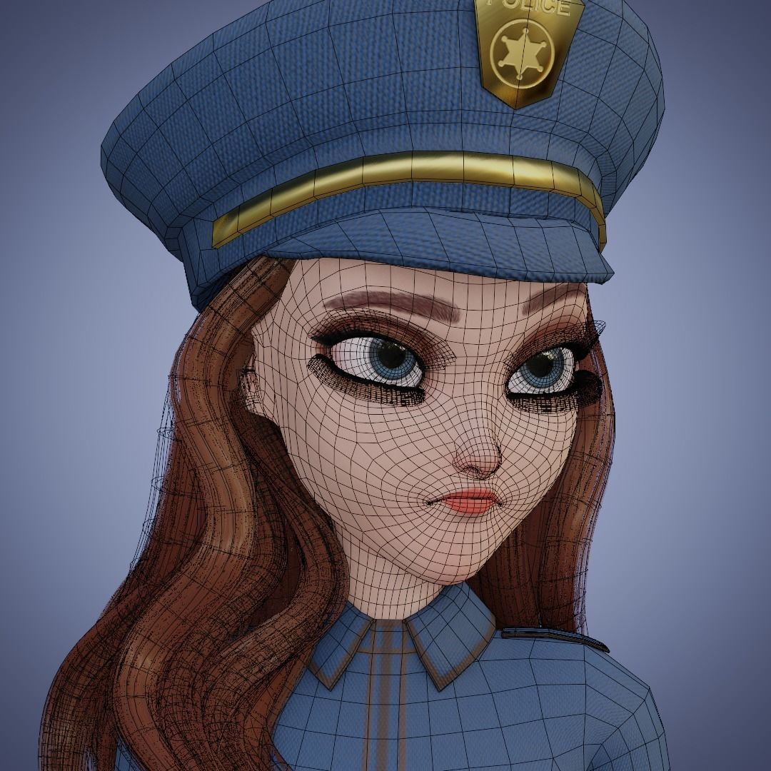 Human Police Collection 3D Cartoon Rigging 3D model_31