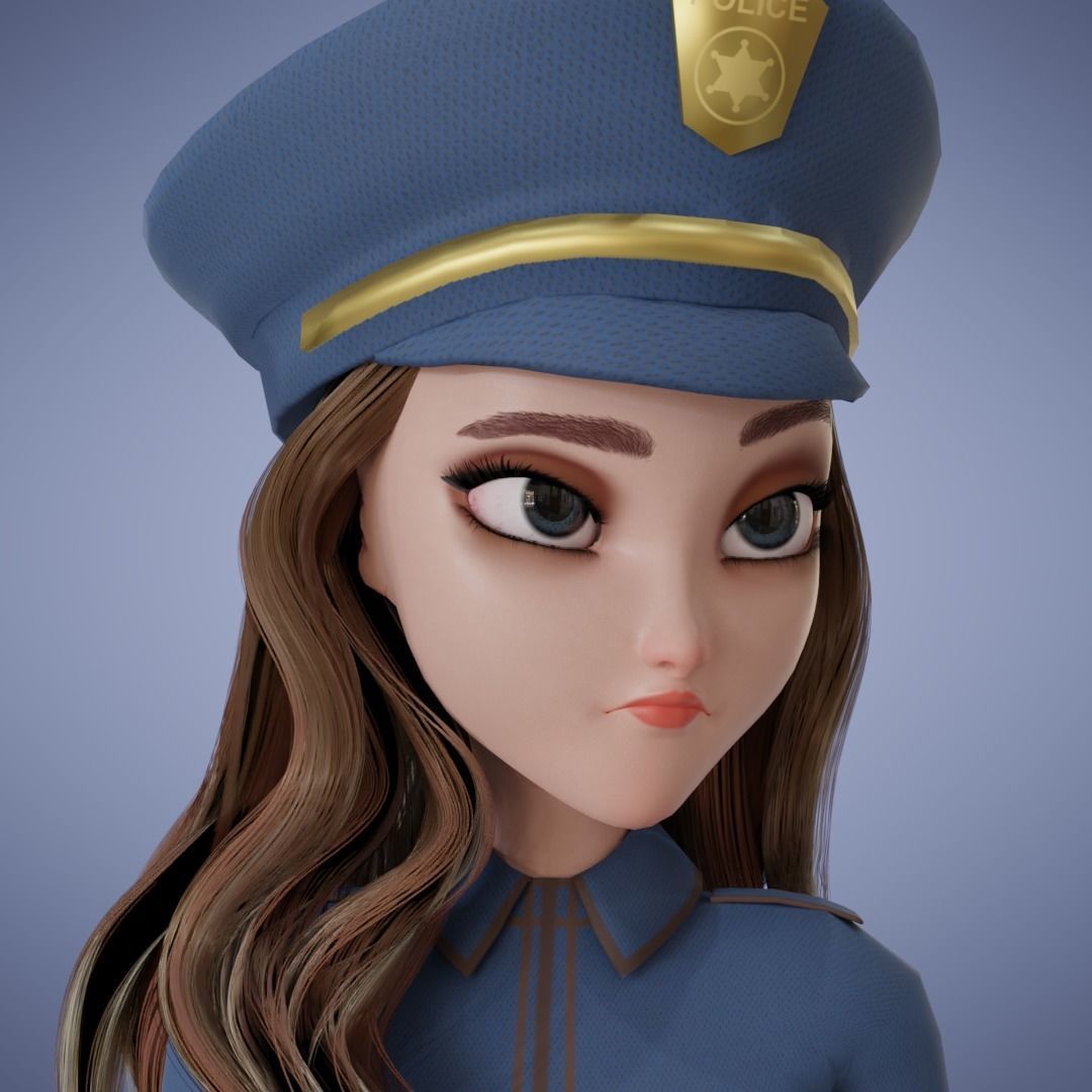 Human Police Collection 3D Cartoon Rigging 3D model_21