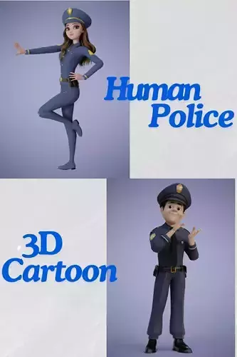 Human Police Collection 3D Cartoon Rigging
