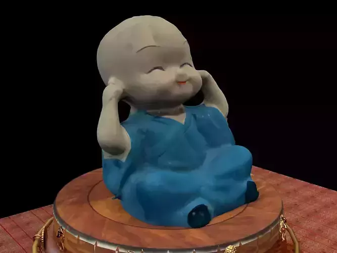 Chinese with display stand  with blue monk kid