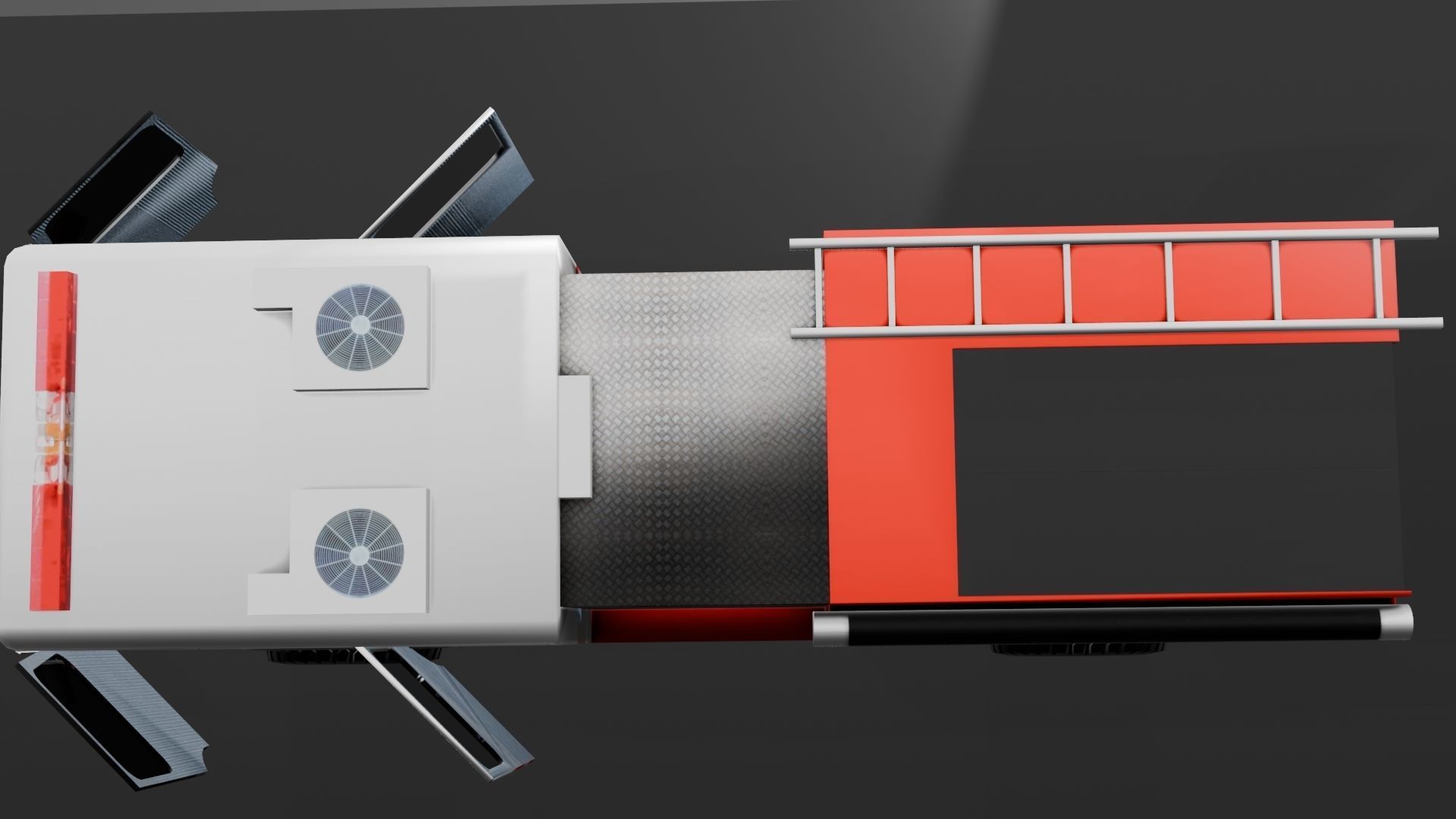 fire truck Low-poly 3D model_6