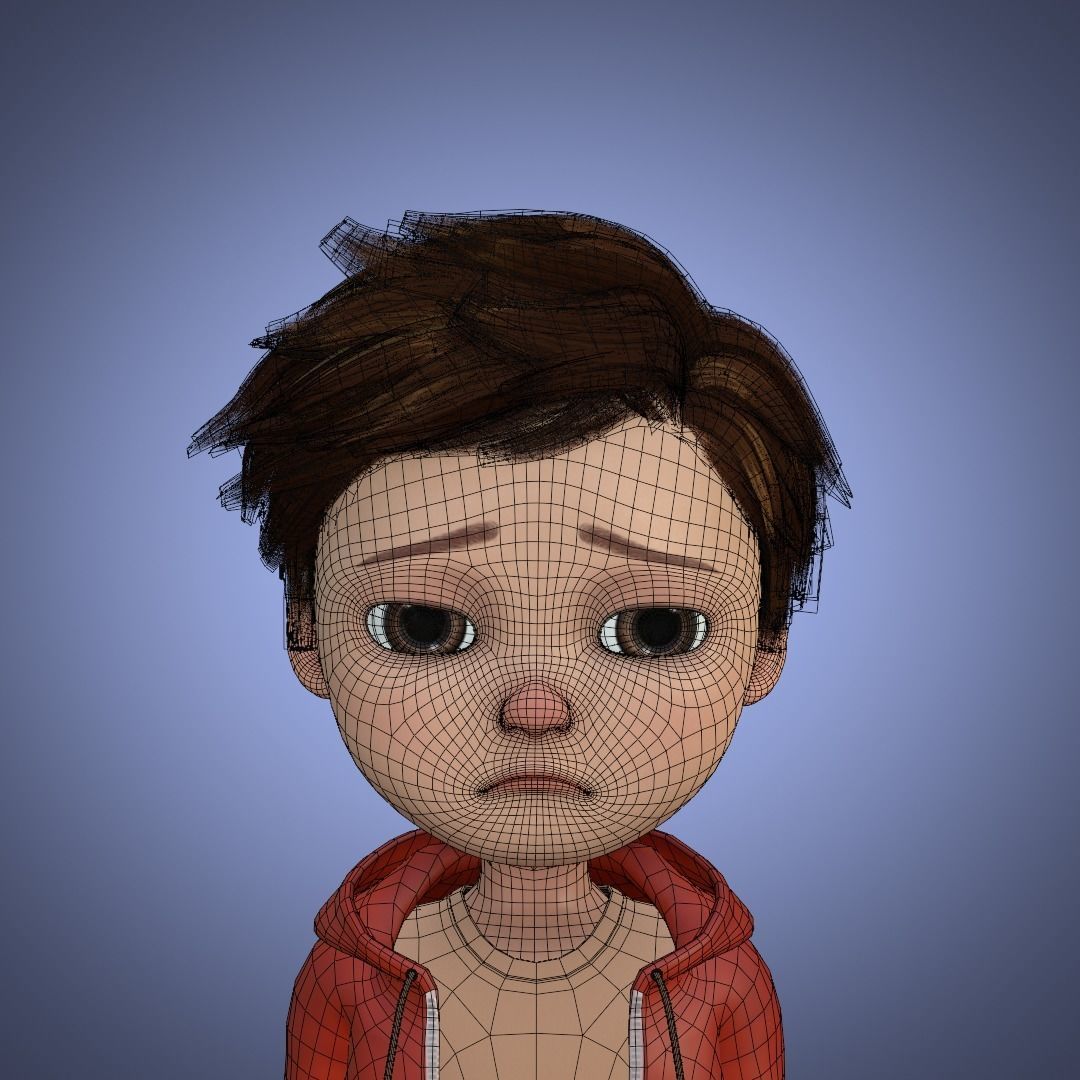 Young Boy Collection 3D Cartoon Rigging 3D model_17