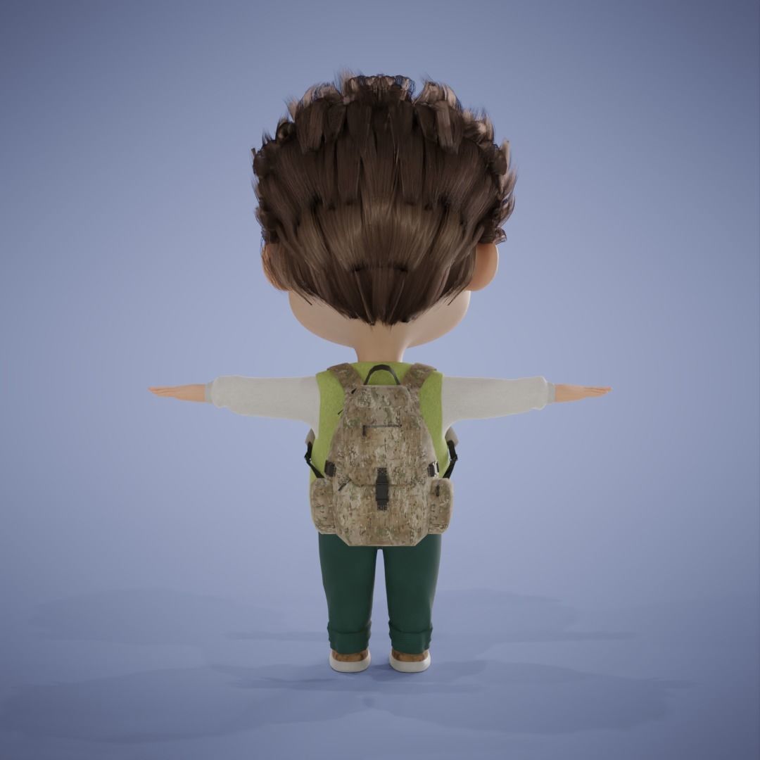 Young Boy Collection 3D Cartoon Rigging 3D model_30