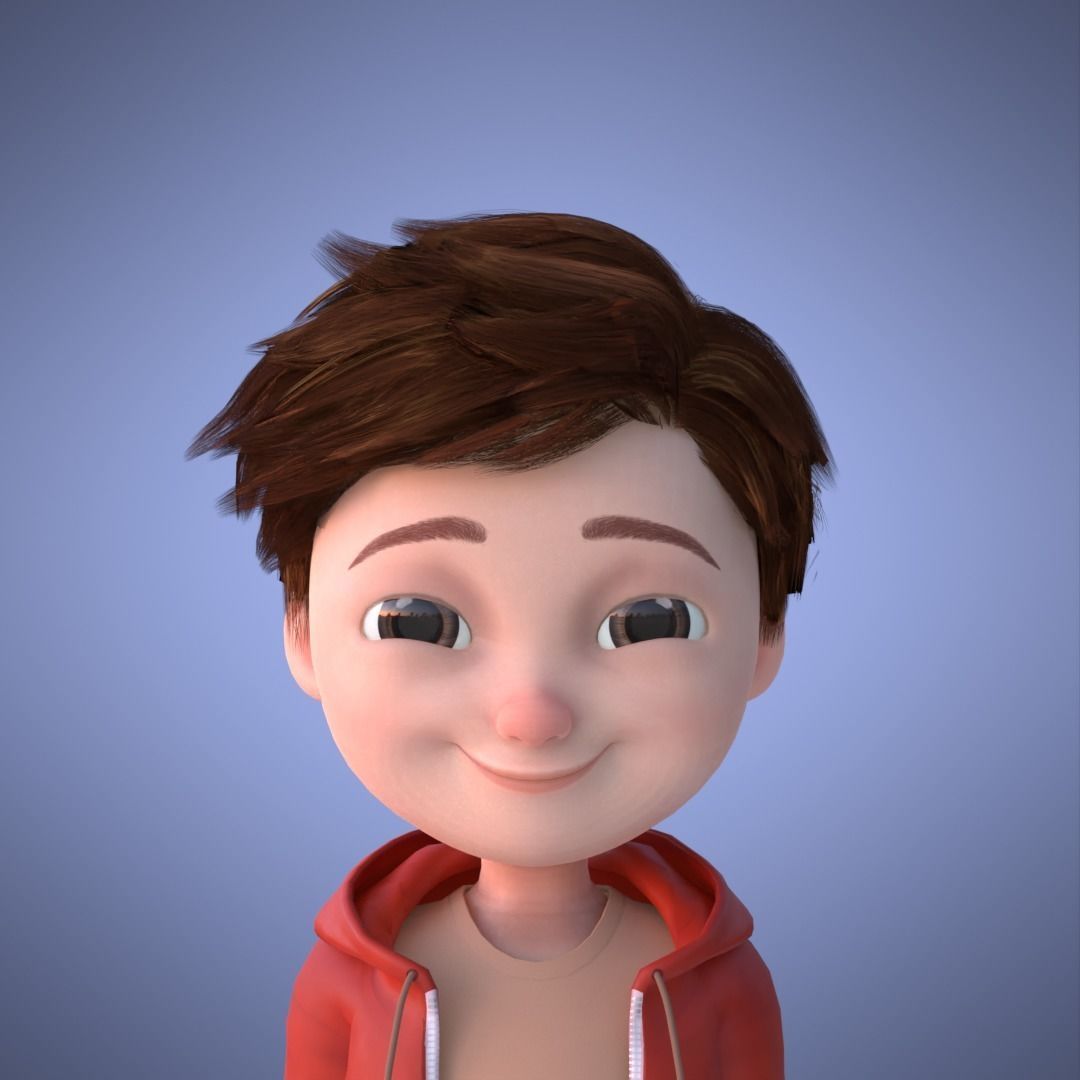 Young Boy Collection 3D Cartoon Rigging 3D model_5
