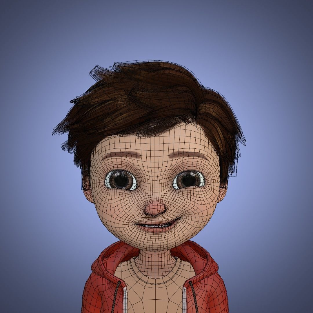 Young Boy Collection 3D Cartoon Rigging 3D model_16