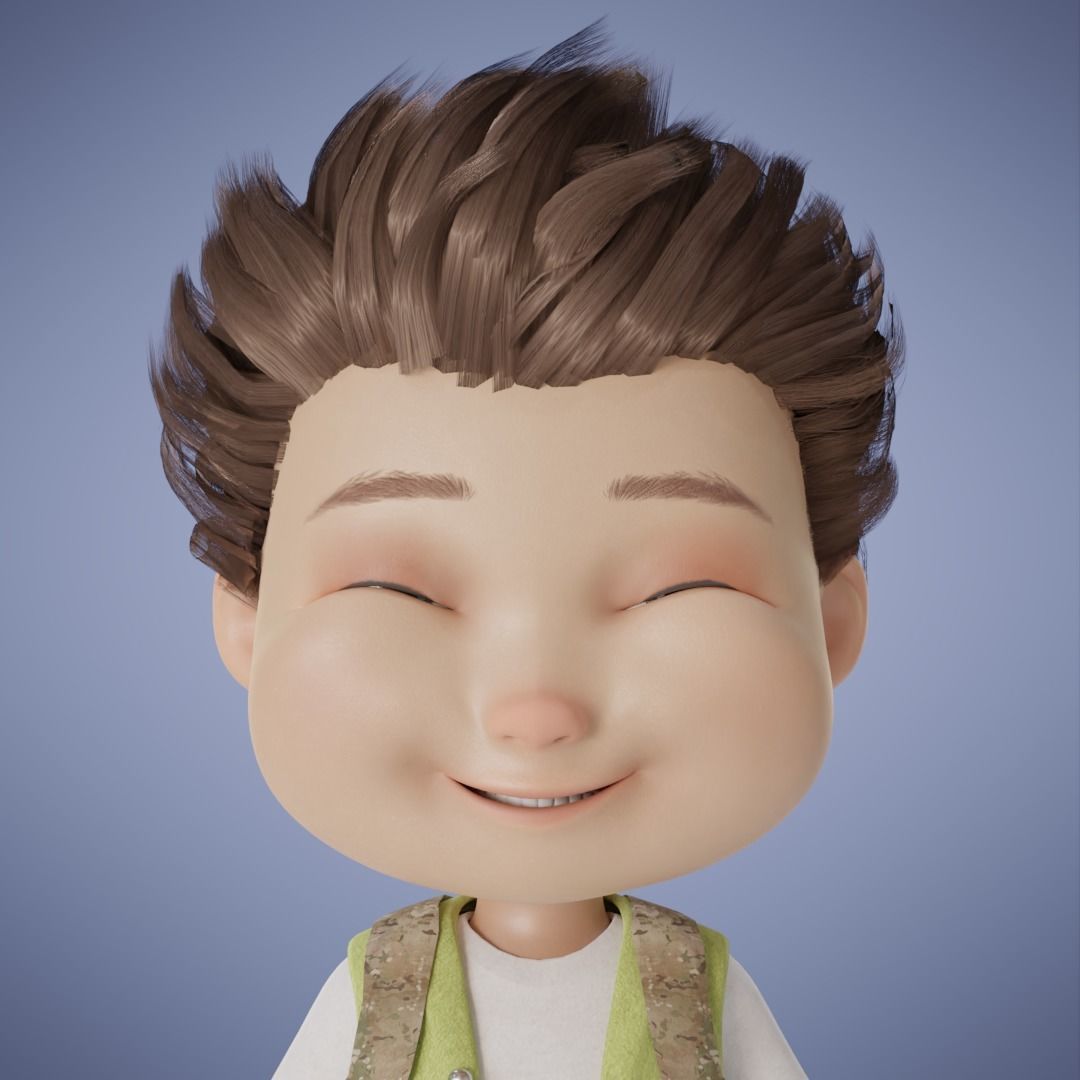 Young Boy Collection 3D Cartoon Rigging 3D model_21